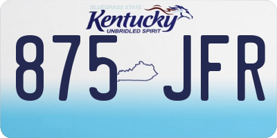 KY license plate 875JFR