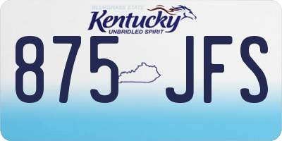 KY license plate 875JFS