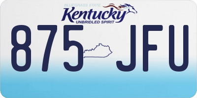 KY license plate 875JFU