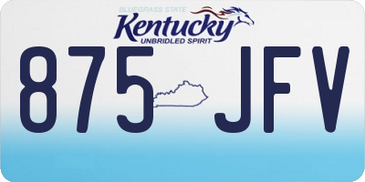 KY license plate 875JFV