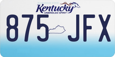 KY license plate 875JFX