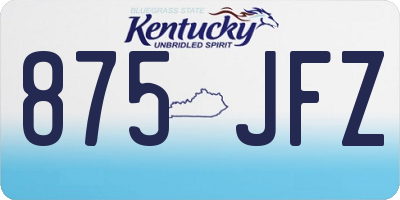 KY license plate 875JFZ