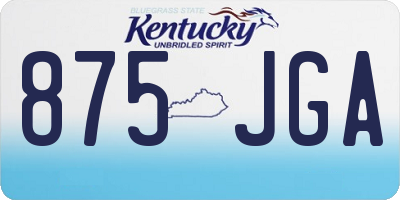 KY license plate 875JGA