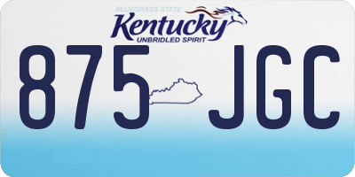 KY license plate 875JGC