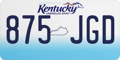 KY license plate 875JGD