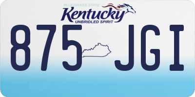 KY license plate 875JGI