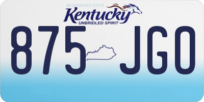 KY license plate 875JGO