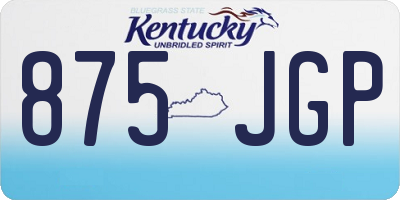 KY license plate 875JGP