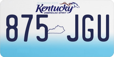 KY license plate 875JGU