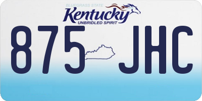 KY license plate 875JHC