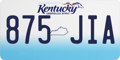KY license plate 875JIA