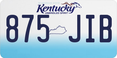 KY license plate 875JIB