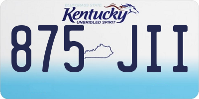KY license plate 875JII