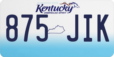 KY license plate 875JIK