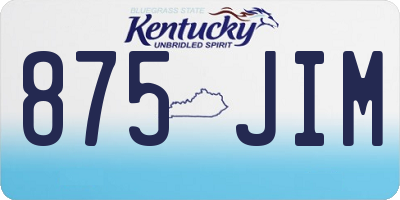 KY license plate 875JIM