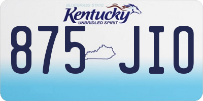 KY license plate 875JIO