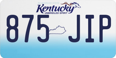 KY license plate 875JIP