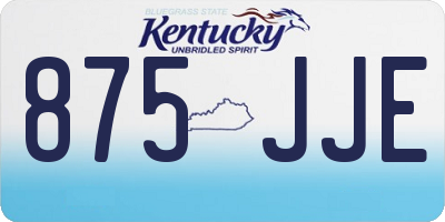 KY license plate 875JJE