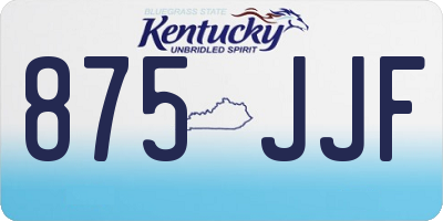 KY license plate 875JJF