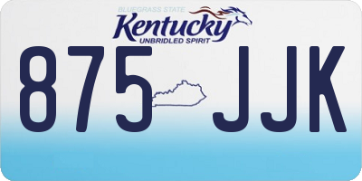 KY license plate 875JJK