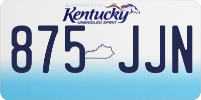 KY license plate 875JJN