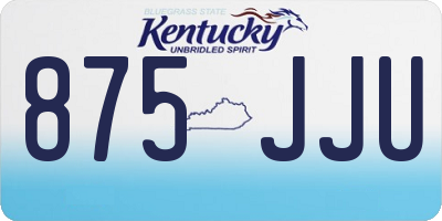 KY license plate 875JJU