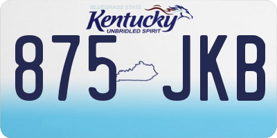 KY license plate 875JKB
