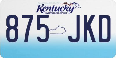 KY license plate 875JKD