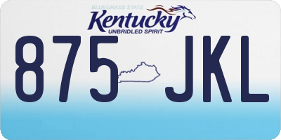 KY license plate 875JKL