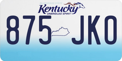 KY license plate 875JKO