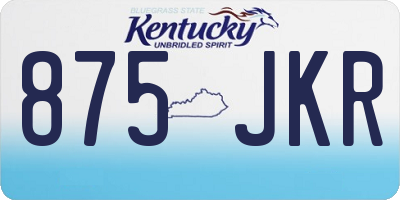 KY license plate 875JKR