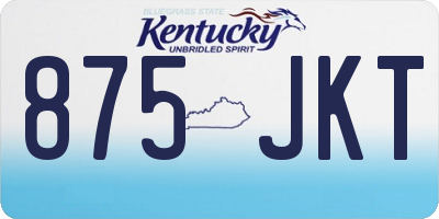 KY license plate 875JKT