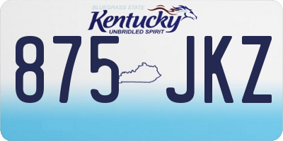KY license plate 875JKZ