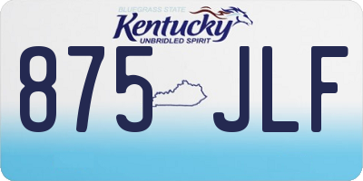 KY license plate 875JLF