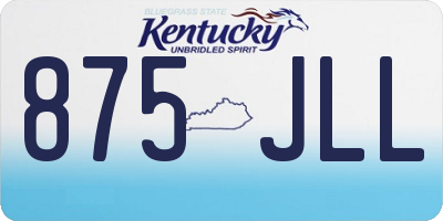 KY license plate 875JLL