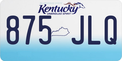 KY license plate 875JLQ