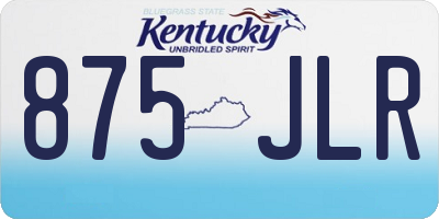 KY license plate 875JLR