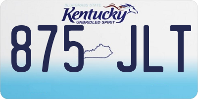 KY license plate 875JLT