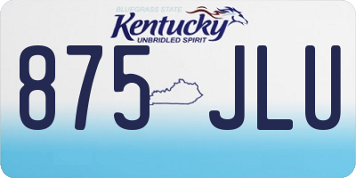 KY license plate 875JLU
