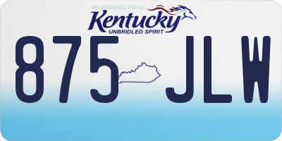 KY license plate 875JLW
