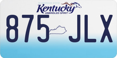 KY license plate 875JLX