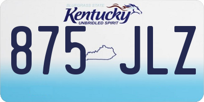 KY license plate 875JLZ