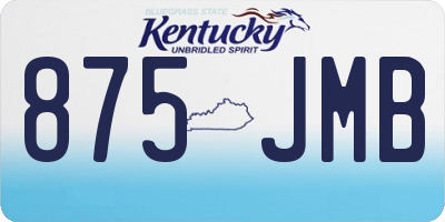 KY license plate 875JMB