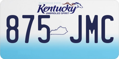KY license plate 875JMC