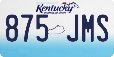 KY license plate 875JMS