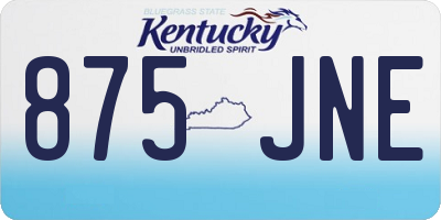 KY license plate 875JNE