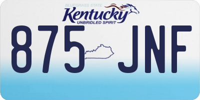 KY license plate 875JNF