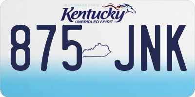 KY license plate 875JNK