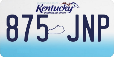 KY license plate 875JNP