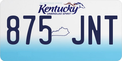 KY license plate 875JNT